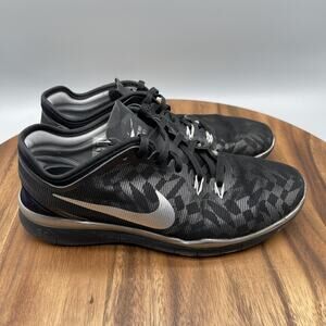 Nike Free TR Fit 5.0 Shoes Womens Size 7 Black Silver Running Training Walking